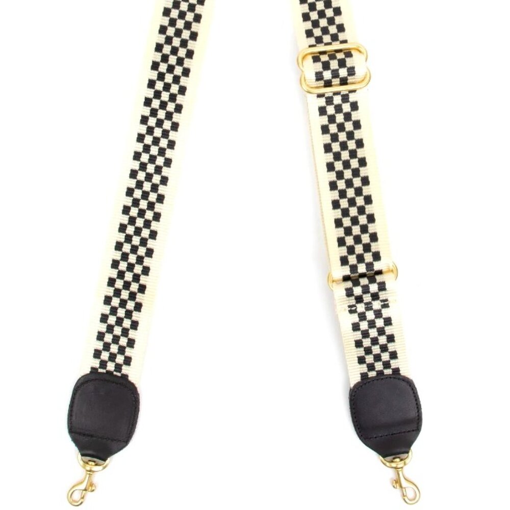 Clare V Adjustable Strap- Black & Cream Checker !!